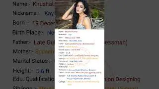 Bollywood Actor Khushali Kumar ji ka Biography #viral #youtubeshorts #shortvideo #shorts#short