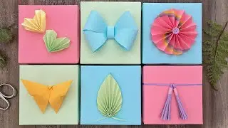 6 Easy Gift Topper Ideas | Gift Wrapping | Paper Craft Ideas
