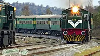 45 Up Pakistan Express Crossing 14 Dn Awam Express At Domeli Railway Station Near Jhelum