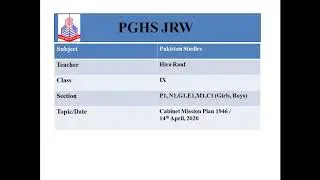 Pak.studies 9th class.Cabinet mission Plan(14_04_2020)