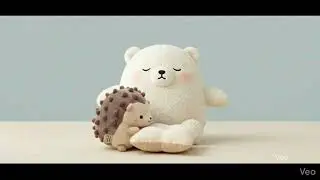 🐻Sleepy Bear Rolls Onto a Cushion | A Baby Hedgehog Watches Gently🦔眠たいくまがクッションにコロン🦔赤ちゃんハリネズミのやさしい見守り