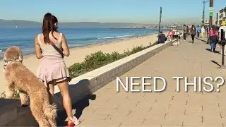 Relaxing Redondo Beach 4K Walk: Immersive Ocean Sounds [30 MIN]