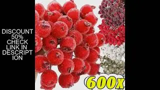 20/600pcs Artificial Frosted Holly Berries Double Head Mini Christmas Fake Fruit Cherry Stamen Berri