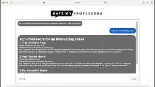 RateMyProfessors (Mocked) Chatbot