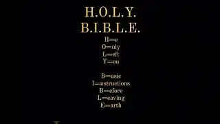 Holy Bible full form