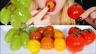 ASMR Candied Tomatoes & Grapes Tanghulu MUKBANG. EATING SOUNDS. BEST MOMENTS.