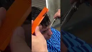 How to cut bangs on men | Layering Method #barberingeducation
