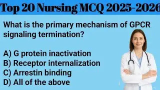 Top 20 Nursing MCQ 2025-26 | Most Repeated Nursing exam MCQ | All Receptors Mcq ||