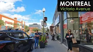 Montreal Walking Victoria Avenue in Westmount Victoria Village, Quebec Canada