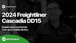 Демонстрация Freightliner Cascadia Detroit Diesel DD15 2024 года с диагностическим сканером OTR
