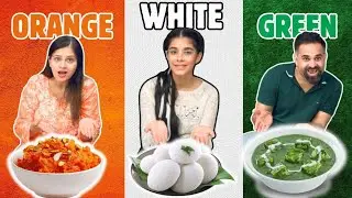 Eating 24 Hours Only ONE COLOR of Food Challenge | TRI COLOR Food Challenge