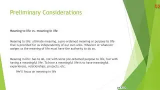 Introduction to Philosophy: Meaning of Life, Part 1: Introducing the Issues