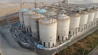 Silos capped at grain, oil logistics center in north China