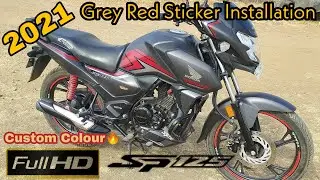 2021 Honda Sp 125 Bs6 Sticker Grey Red Installation | Sp 125 Bs6 Sticker Modifie