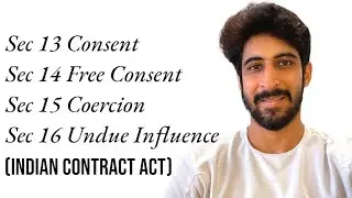 Law Simplified | Indian Contract Act | section 13, 14, 15, 16 | Consent & Free Consent