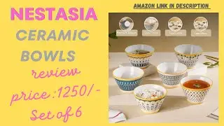 Nestasia Ceramic Ramen Bowls for Serving Noodles, Ramen, Snacks, Soups, or Curries ( 350ml Each)