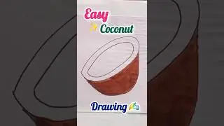 How to draw a simple coconut l Easy drawing step by step #drawingforbeginners #shorts #coconut #art