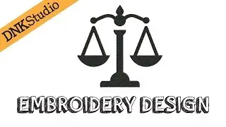 Scale Justice Symbol Embroidery Design