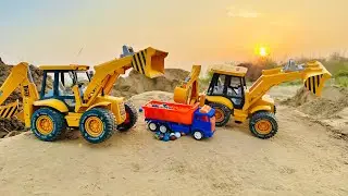 Marble run race with 2 jcb and mini dumper 