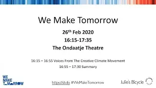 We Make Tomorrow - Voices from the Creative Climate Movement & Summary