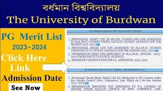 Burdwan University PG Merit List 2023 // Burdwan University // How to see PG Merit List 2023