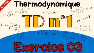 Exercice 03 - TD 1 - Thermodynamique- Fonction d&rsquo;&eacute;tat - S1 - SMP / SMC / SMI / MPSI / PCSI / TSI