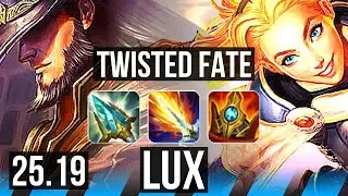 TWISTED FATE vs LUX (MID) | 10/0/9, Legendary | EUW Master | 25.19
