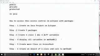 Access Control : Public , Private , Protected : Package Examples