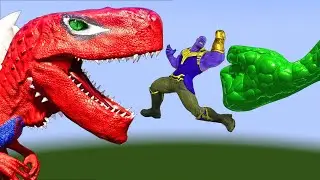 EPIC PUNCH GREEN HULK & DINOSAUR RED Who Will Survive vs Thanos? - Animal Revolt Battle Simulator