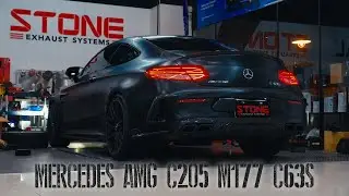Mercedes AMG M177 C205 C63s / Stone Cat-less Downpipe Sound