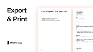 Supernotes | Export & Print (PDF and Markdown)