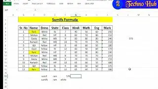 B-Sumifs ka formula with different examples in hindi_Sumifs formula in hindi_Excel sumifs formula