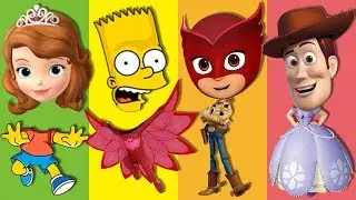 WRONG HEADs Sofia the First PJ Masks Toy Story The Simpsons johny Johny Yes Papa Nursery Rhymes Kids