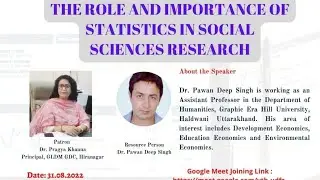 Webinar on The Role and Importance of Statistics in Social Sciences Research