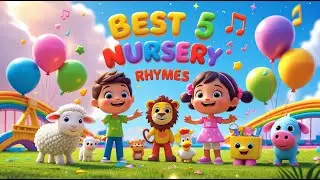 🎶 Top 5 Nursery Rhymes for Kids | Water Animal Song, Head Shoulders Knees & Toes, Farmer in the Dell