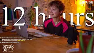 LIVE | 12-HOUR study with me 📚⛈️ rain sounds & pomodoro timer 60 & 10