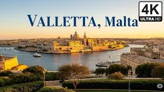 VALLETTA Walking Tour Malta 🇲🇹 | A Golden Hour Walk Through a City of Palaces 4K UHD