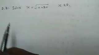 ##TN class 11 maths example2.21 | solve x=&radic;x+20. for x belong to R
