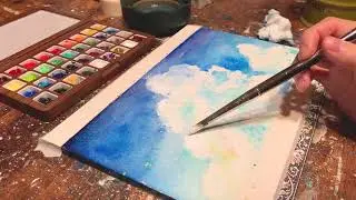 2分でわかる‼️雲の描き方の全て🌥 How to draw clouds in 2 minutes