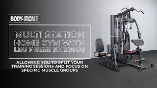Body Iron Multi Station Home Gym With Leg Press BHG8000 + Adjustable Cable Station