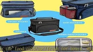ExtraCharm Insulated Lunch Bag for Women/Men - Reusable Lunch Box for Office Picnic Hiking Beach -