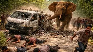 &ldquo;Terrifying Moment: Wild Elephant Smashes Van as People Run for Their Lives!&rdquo;#ElephantAttack 