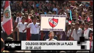COLEGIOS DESFILARON EN LA PLAZA 28 DE JULIO
