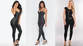 Stunning Black Faux Leather Jumpsuit