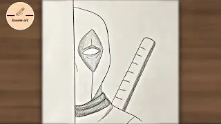 How To Draw Deadpool Step By Step Easy Deadpool Half Face drawing