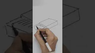 Draw a matchbox in 3d perspective easy #drawing