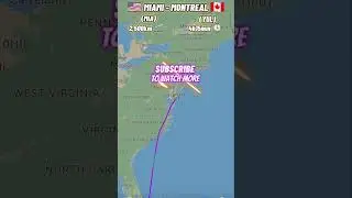 🇺🇸 Miami to Montreal 🇨🇦 Flight route American Airlines  #aviation #travel #flight #usa  #shortsfeed