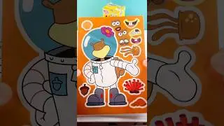 SpongeBob SquarePants DIY Make a Face Stickers with Sandy Cheeks 🐿️