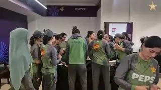 Pakistan women's team batter Eyman Fatima celebrates her birthday with teammates in Colombo