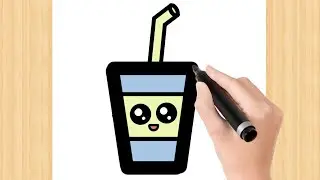 Cute Drink Drawing | How to draw a cute drink | #shorts